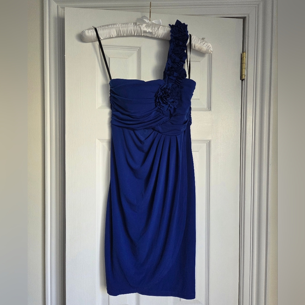 Valerie Bertinelli Royal Blue One-Shoulder Dress